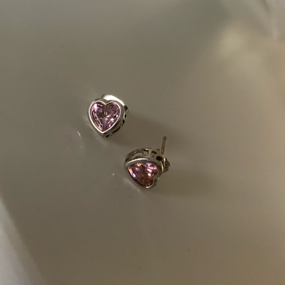 Erwin Pearl pink crystal heart Earrings